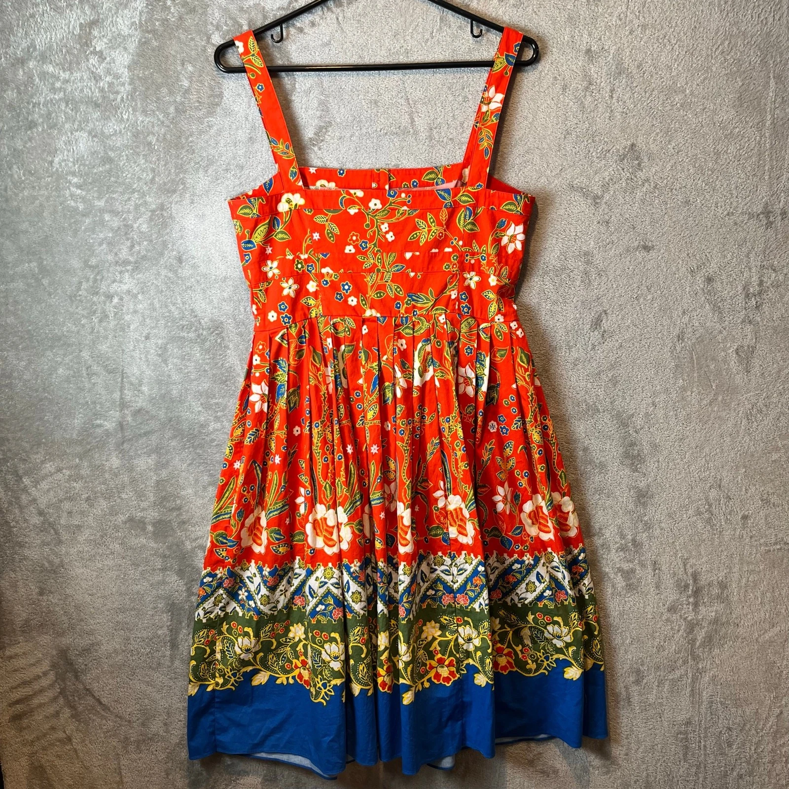 Abito Tory Burch Fernanda Samba Batik fiore arancione taglia 6 floreale cotone estivo