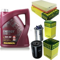 MANN-FILTER Inspektionspaket 5L Mannol Energy Combi Ll 5W-30 FüR Vw Golf Ii 1.6