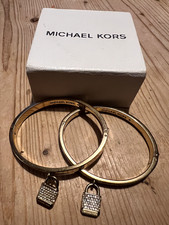 2x Michael Kors padlock bracelet bangals gold plated MK