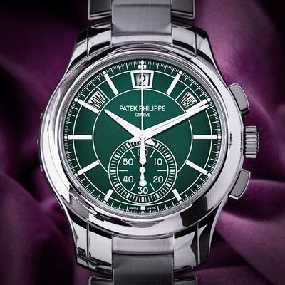 Patek Philippe Complications Flyback Annual Calendar Wht. Gold Green 5905/1A-001
