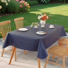 Rectangle Vinyl Tablecloth with Flannel Backing, Waterproof Picnic Table Cove...