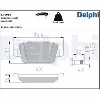 Delphi Bremsbelagsatz Scheibenbremse LP1969 FüR Ford Volvo Galaxy Focus Kuga MAX