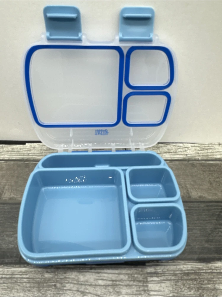 Kids & Adults Bento Lunch Box with Removable Tray and Handle - Blue  