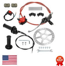 Mini Bike Hydraulic Brake Kit 7/8 in Throttle Assembly 180mm Disc Rotor Rear
