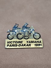 Vintage 1991 Yamaha Paris Dakar Motorcycle Metal Enamel Pin Bike Race Prix Win