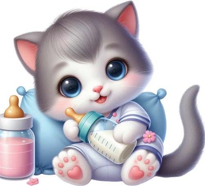 Bunte Baby Kätzchen Katze Wandkunst Schlafzimmer Fenster Vinyl Aufkleber Abziehbild 6 Größen