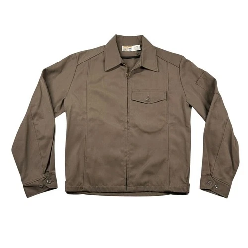 Vintage Riverside Masterbilt Jacket Mens M 1970s Work Brown Talon Perma-Neat - product listing photo