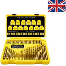 Cr-Mo Steel Easy Out Screw Extractor Set - Multi-Spline & Left Hand Drill Bits
