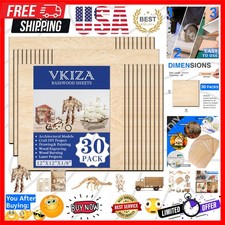 30 Pack Basswood Sheets 12"x12"x1/8", 3mm Basswood for Laser Cutting, Thin Pl...