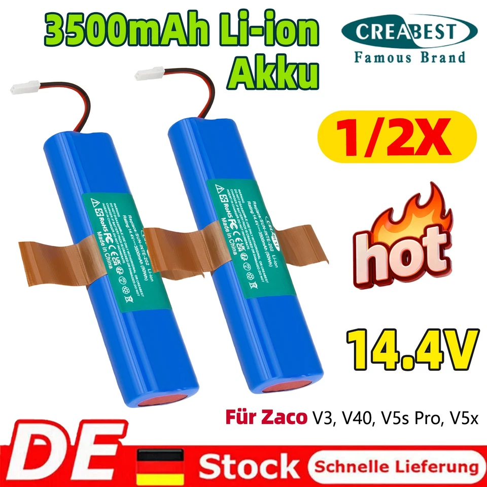 CREABEST 3500mAh 14.4V Li-ion Akku Für ILIFE V3s Pro V50 V5s Pro V8s X750 Zaco V3 V40 V5x