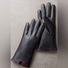 OVERLAND HOLLIS SHEARLING LINED BLACK LEATHER GLOVES WOMENS SZ XL