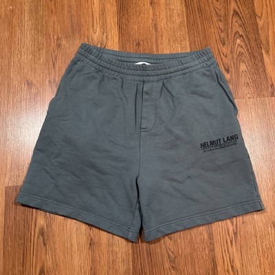 Helmut Lang Men's Capsule Logo Sweat Shorts Green P04HM209 Cotton Size S