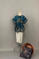 Quilted ikat jacket/Uzbek cotton vest/Boho oversize kaftan/Ethnic warm waistcoat