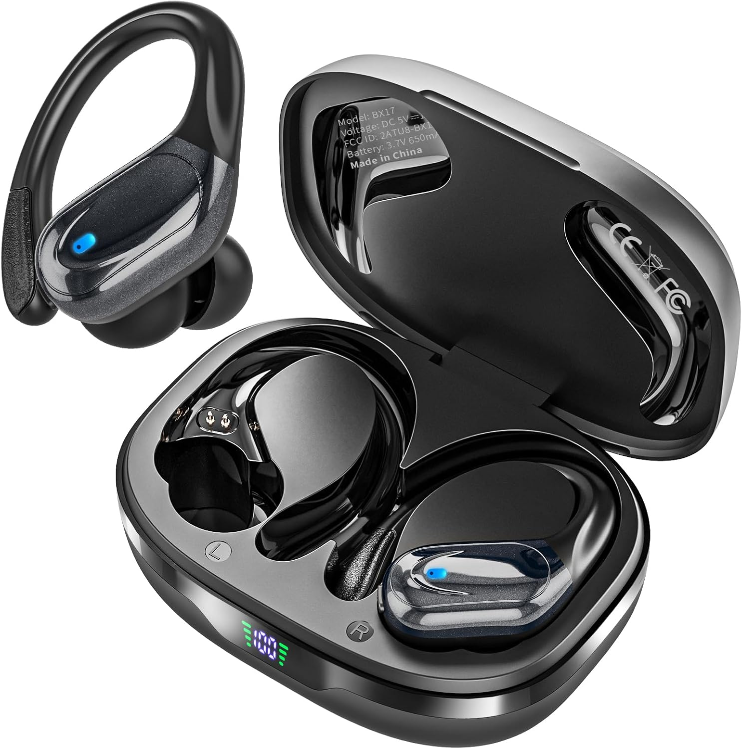 80Hrs Playback Wireless Bluetooth Earbuds with Power Display-image
