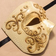 Phantom of the Opera Gold Half Face Men Masquerade Ball Mask Costume Prom Party