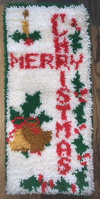 Vintage Christmas Yarn Wall Hanging 