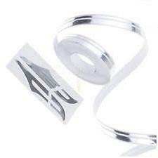 TWIN 4mm/2mm CHROME SILVER Detailing Pinstripe Coachline Strip suits ALFA ROMEO - Picture 2 of 7