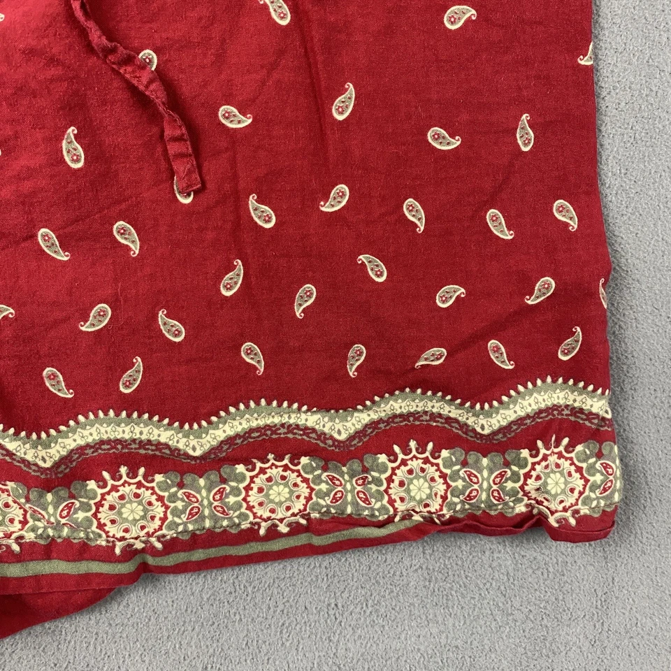 Vintage Xhilaration Shorts Size XL Red Floral Paisley Cotton Y2K Cottagecore - Image 3 of 4