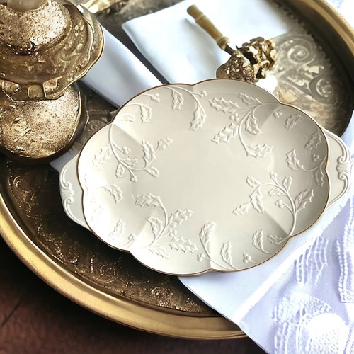 Lenox 24K Gold Trim 18” Holiday Heirloom Serving Platter Dish Server Plate - Picture 2 of 13