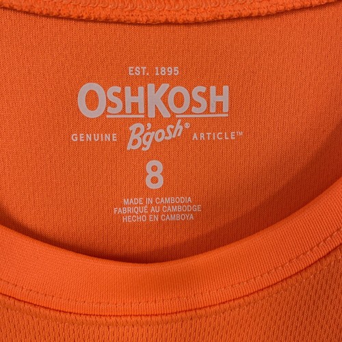 OshKosh B'gosh Boys Short Sleeve Athletic Shirt Size 8 Orange Blue Crew Neck New - Picture 6 of 7