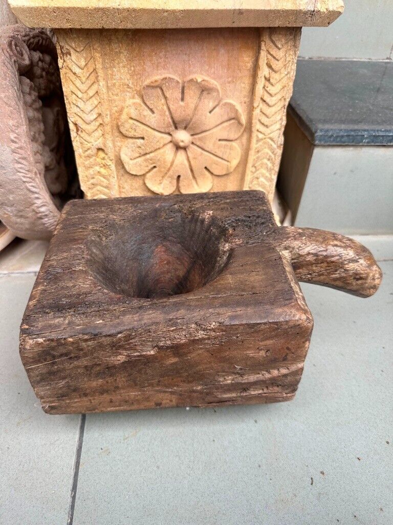 Old Teak Mortar From Rajasthan - 19th Century Old Teak Mortar From Rajasthan - 19th Century