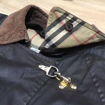 BURBERRY WAXED winter jacket vintage womens Cotton NOVA