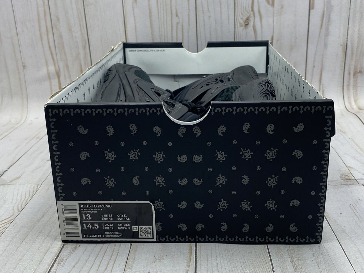 Nike KD 15 TB Promo Unreleased 'Triple Black Men's Size 13 Nike KD 15 TB Promo Unreleased 'Triple Black Men's Size 13