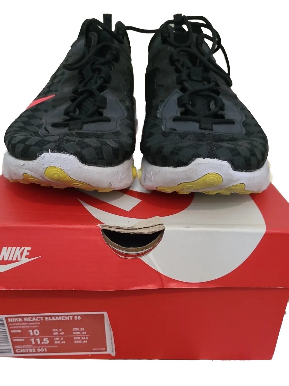 Size 10 - Nike React Element 55 Checkered Crimson… - image 8