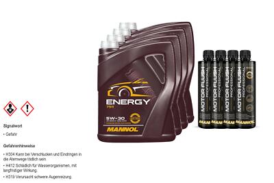 20L MANNOL Motoröl ENERGY 5W-30 Inkl. 4x Reiniger Motor Flush Professional 9009