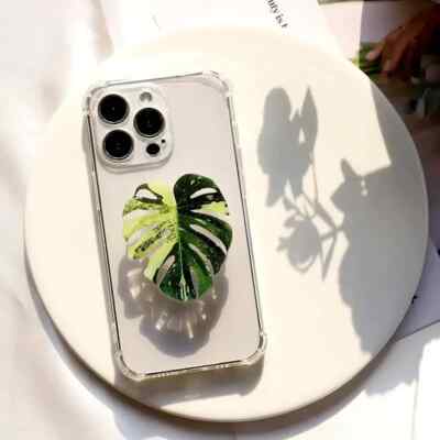 Monstera Leaf Phone Holder Bracket Folding Finger Grip Handle Phone Stand |  eBay