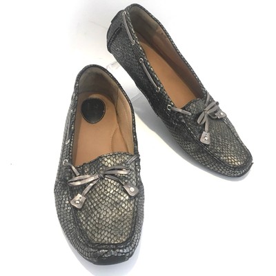 clarks silver loafers