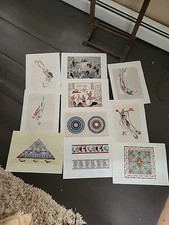 Tunhuang Cave Mural Paintings Folio Lot Of 10 Antique? Deva Lace Dunhuang China