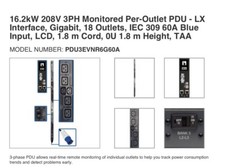 EATON, TRIPP-LITE, 16.2KW, Monitored PDU, 3 Phase, 18 Outlet, PDU3EVNR6G60A, NEW