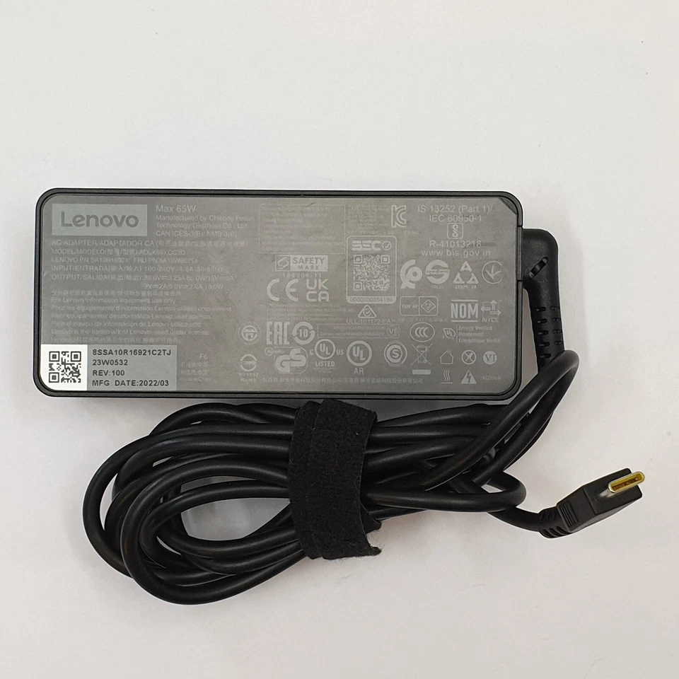 Original Lenovo Netzteil 65W USB C Thinkpad X1 X395 X390 X13/X13 Yoga T490 T495