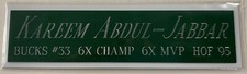 KAREEM Abdul-Jabbar BUCKS NAMEPLATE AUTOGRAPHED Signed BASKETBALL-JERSEY-PHOTO