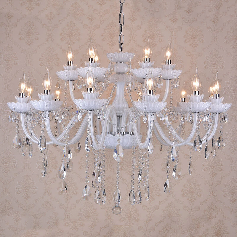 Luxury Colorful Crystal Chandelier Living Room Candle Lighting LED Ceiling Lamp - Image 3 of 4