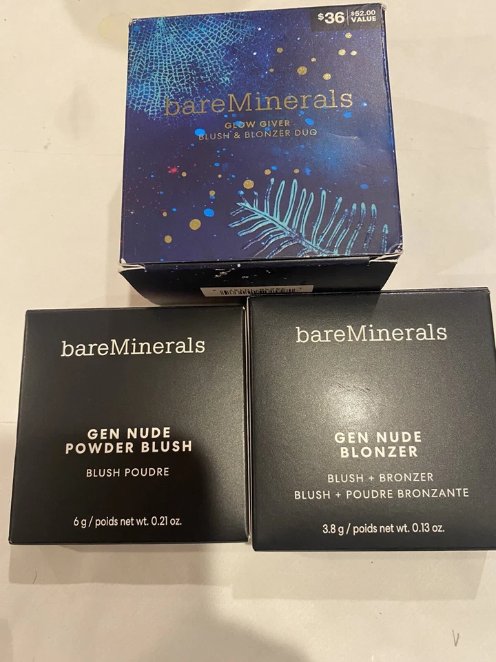 Bare Minerals GLOW GIVER BLUSH & BRONZER DUO Kiss Of pink and Call My Blush NIB - Image 2 of 2