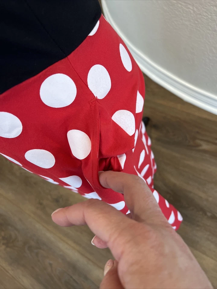 Disney Minnie Mouse Dress Girls Small (3/5) Black/White/Red with Polka Dots CUTE - Image 3 of 4