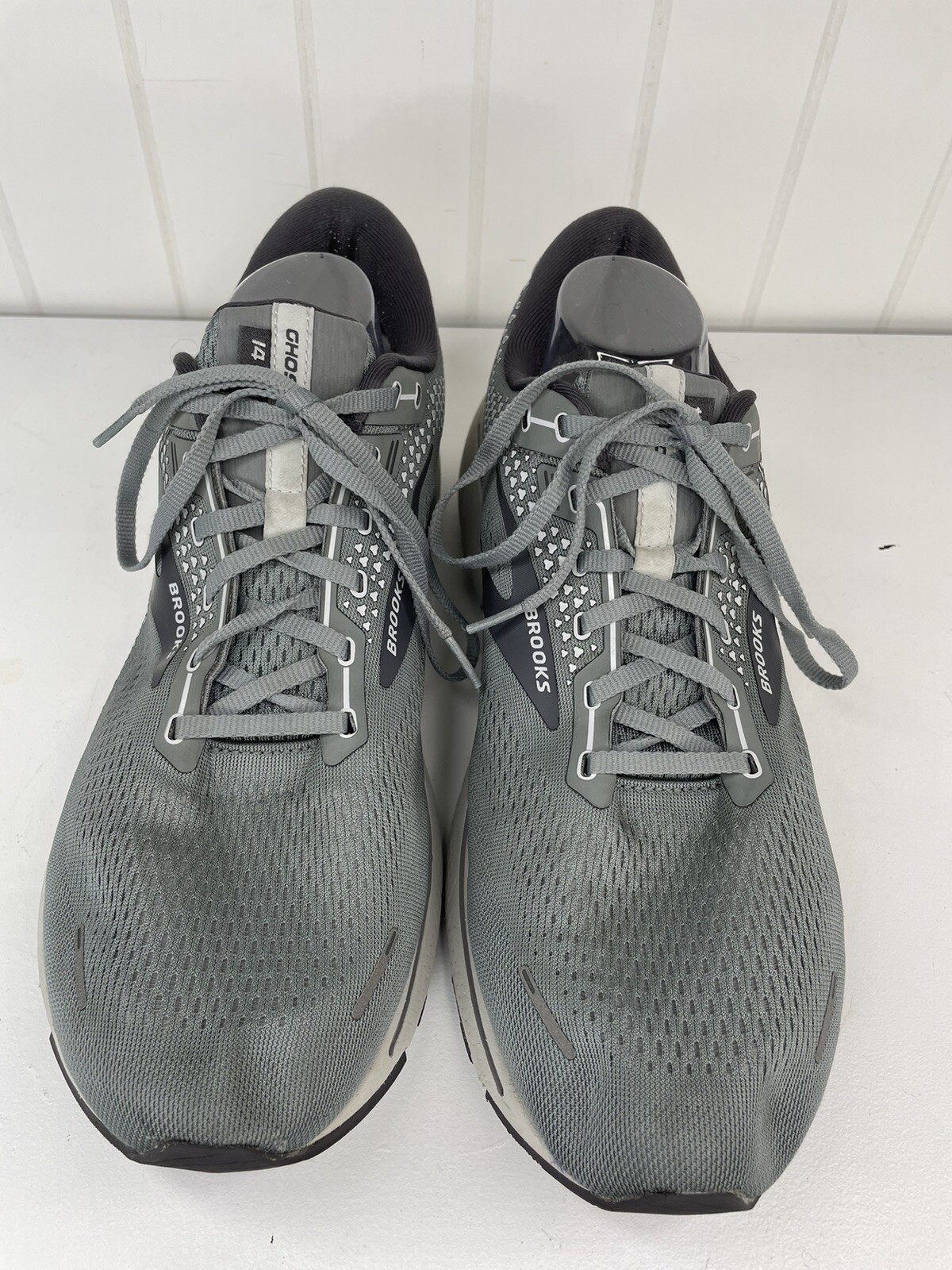 Brooks Mens Ghost 14 Running Shoes Size 14 Wide (2E) Grey Gray Silver