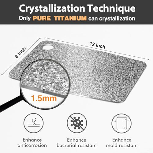 100% Pure Titanium Cutting Board – EPA-Certified Antibacterial Cutting Board (12 - Picture 3 of 8