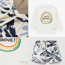 NWT Zara Baby Boy Rainbow Texture Shirt Palm Shorts Skater Prep Nautical 2-3 LOT