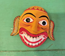 4 Inches Sri Lankan Handcrafted Traditional Mask Authentic Handmade Wooden Wal
