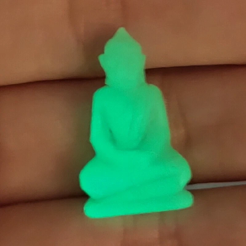 Phra Verde Jade Buda (brillo) LP Monja Wat Phutthamok Tallado Poder Amuleto Tailandés Raro Foto 2 de 4