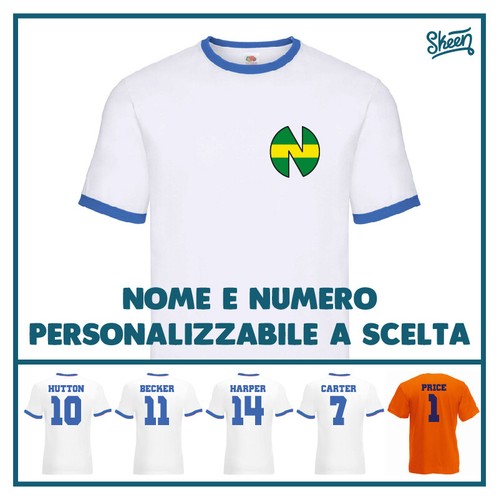 T-shirt Maglia Maglietta Tshirt da Uomo Calcio Holly e Benji New Team Manga  Blu | eBay