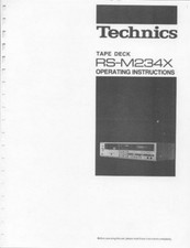 Technics RS-M234X Tape Deck Owners Instruction Manual Reprint  			