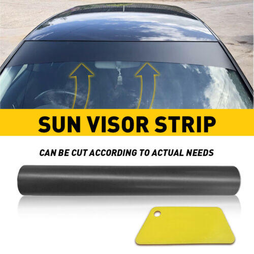 Car Sun Visor Strip Tint Film Front Windshield UV Shade Banner Matte Black NEW