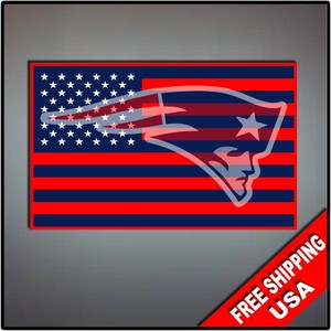 New England Patriots Usa Flag Vinyl Decal Sticker 4 X 2 5 Football Brady Pats Ebay