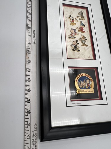 Mickey Mouse 70 Happy Years Framed Pin Set 1998 Limited Edition 1673/5000 W/COA - Picture 7 of 19