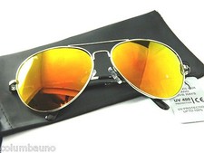 New Aviator Gold to yellow mirror lenses /UV/ 400 free soft case black