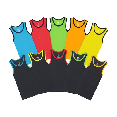 Buyless Fashion Boy Scoop Neck Tagless Undershirt Soft Cotton Tank Top (10 Pack)
